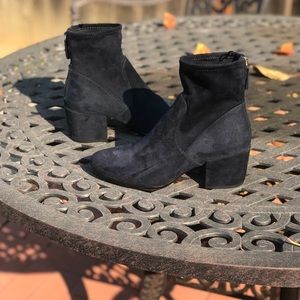 faux suede sock booties